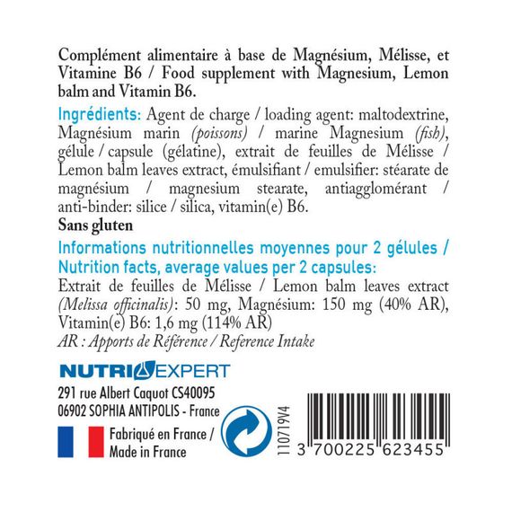 Микроэлемент Магний NUTRIEXPERT MAGNESIUM MARIN B6+ 60 Caps | Зображення 1