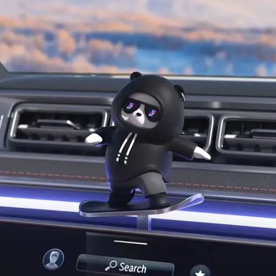 Фигурка-слайдер в автомобиле L'Andre Sliding Cartoon Bear Медведь скейтер Cool Black | Зображення 1