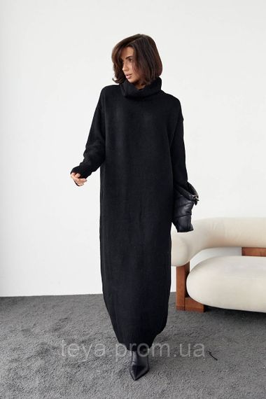 В'язане плаття oversize з високим горловиним кольором чорний розмір M FL_000905 | Зображення 4