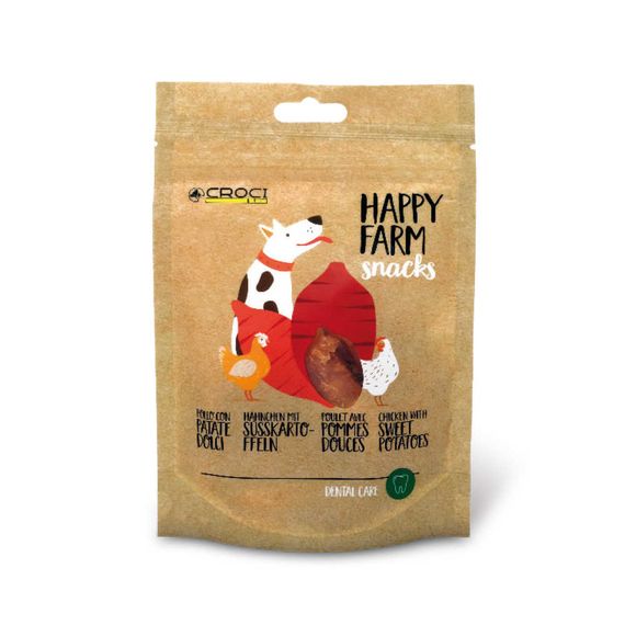 Лакомства для собак мясные HAPPY FARM картошка с курицей, 80гр