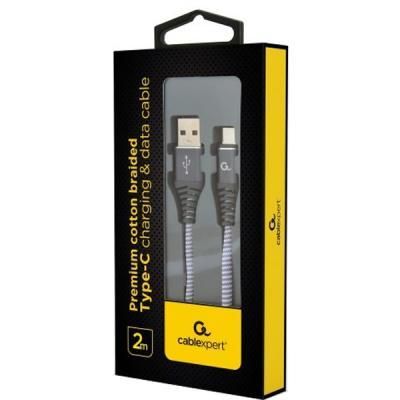 Дата кабель USB 2.0 AM to Type-C 2.0m Cablexpert (CC-USB2B-AMCM-2M-WB2) | Зображення 1