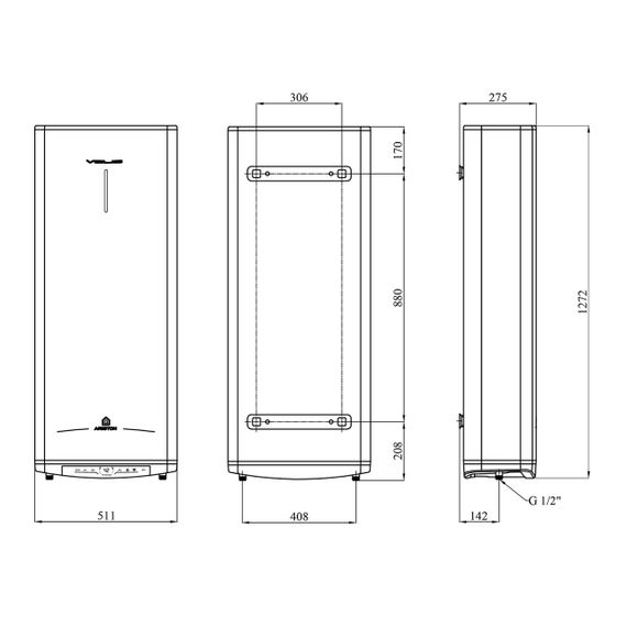Водонагрівач Ariston VELIS PRO DRY WIFI 100 EU з сухим ТЕНом 3100910 | Зображення 1