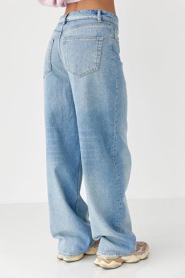 Джинси Baggy з підгорнутим поясом - джинс цвет, 36р (є розміри) | Зображення 1