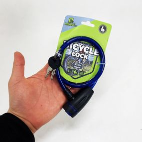 Замок велосипедний KIHUU LOCK 187, 10*65 тросовий, 2 ключі. Колір: синій TU-46