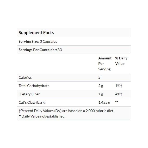 Котячий кіготь Nature's Way Cat's Claw Bark 1455 mg 100 Veg Caps NWY11450 | Зображення 2