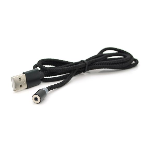 Магнитный кабель PiPo USB 2.0.1m, 2А, тканевая оплетка, бронированный, Black, OEM | Зображення 1