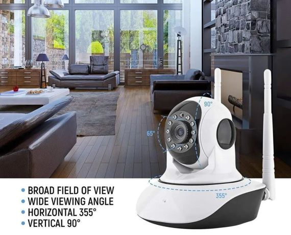 Беспроводная поворотная IP камера, панорамная камера V380 Q5 IP 360 градусов | Зображення 1