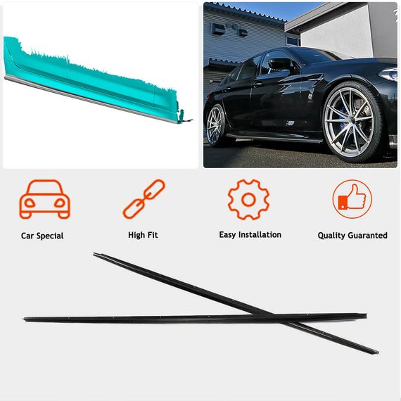 Накладки на пороги V2 (для M-Sport/M5 2017-2020, Карбон) для BMW 5 серия G30/31 | Зображення 1