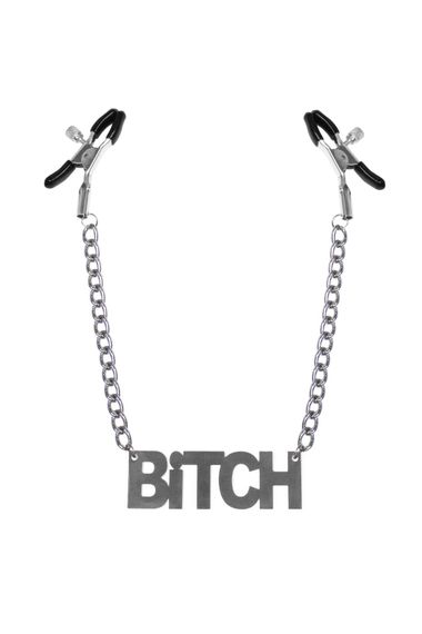 Затискачі для сосків Bitch, Feral Feelings Nipple clamps Bitch, Сріблястий