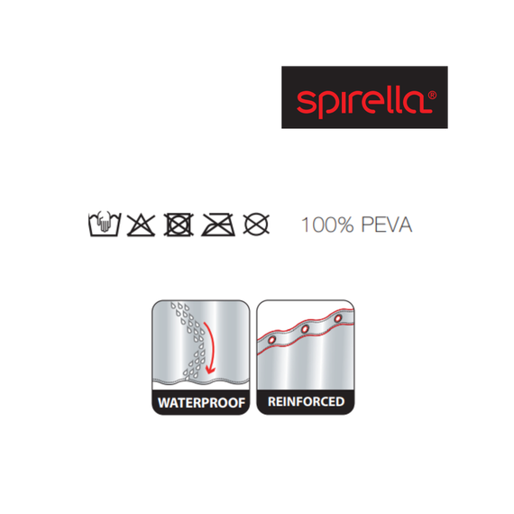 Шторка для ванной и душа Spirella Wow 180x200 см, водоотталкивающая PEVA, 10.18688 | Зображення 1