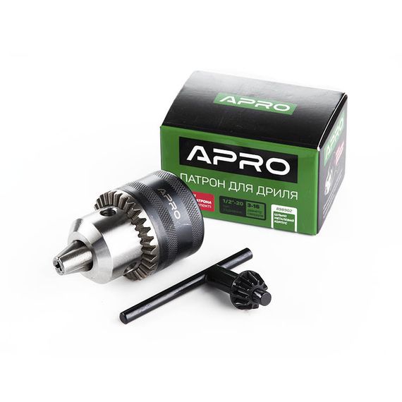 Патрон для дрели с ключом 1/2-20, 3,0-16мм APRO | Зображення 1