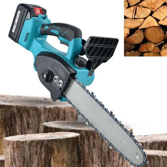Акумуляторна ланцюгова пила 12" з 2-ма акумуляторами, в кейсі / Бездротова електропила / Електрична міні пила | Зображення 6