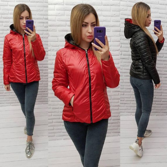 Куртка двостороння, арт.185, чорний / червоний | Зображення 8