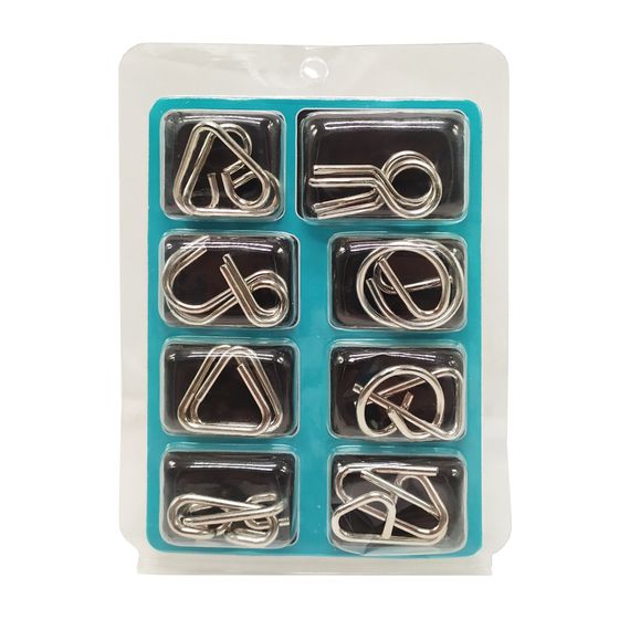 Набір металевих головоломок  2088F-G, 8 шт Бірюзовий