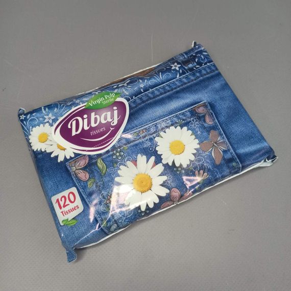 Серветки паперові  білі 120 шт, Dibaj в м'якій упаковці, серветка 20х18см, тришарова