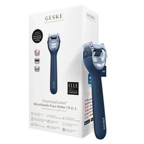 Електронний ролер для обличчя з мікроголками GESKE MicroNeedle Face Roller 9в1 gray, Синій