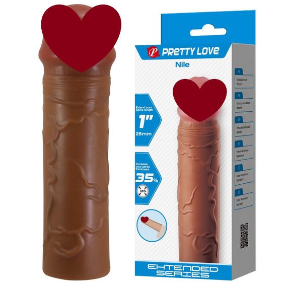 Подовжуюча насадка презерватив Pretty Love - Nile 1" Brown, BI-026252-1 Sex Aura