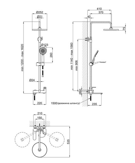 Душова система універсальна Qtap Jay Chrome/White з виливом QTJAY111CRW45555 | Зображення 1