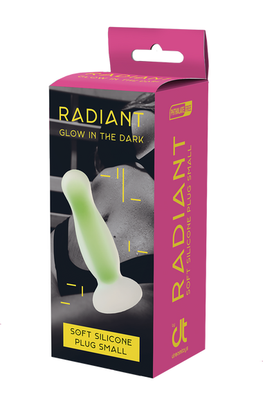 Светящаяся анальная пробка Dream Toys RADIANT SOFT SILICONE GLOW IN THE DARK PLUG SMALL GREEN sexstyle | Зображення 4
