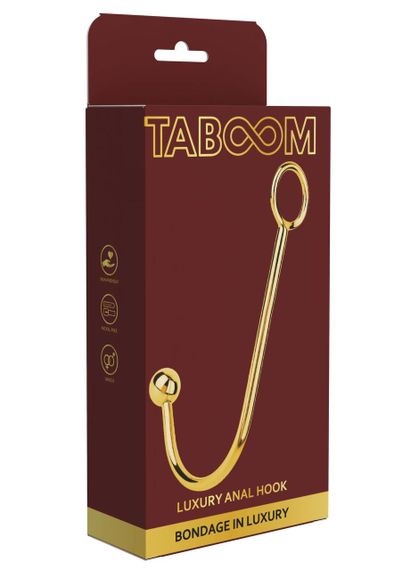 Анальний гак преміум-класу з кільцем для бондажу Taboom Luxury Anal Hook, золотий Sex Aura