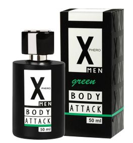 Духи с феромонами для мужчин X phero Men Green Body Attack, 50 ml Sex Aura