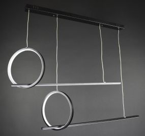 Люстра світлодіодна підвісна LED світильник для квартири на стелю лед 27172 Чорний 50-150х25х100 см.