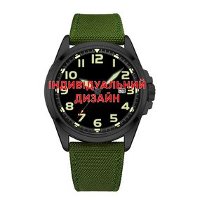 Класичний чоловічий годинник Awarder 040 Army Green-Black під Індивідуальний дизайн, водонепроникний, японський механізм