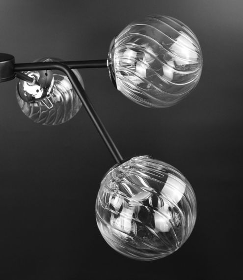 Люстра стельова на 6 лампочок 26493 Чорний 25-63х65х65 см. | Зображення 3