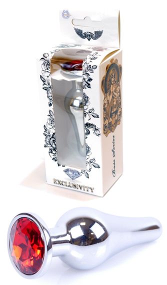 Анальний затор Boss Series - Jewellery Silver BUTT PLUG Red, BS6400073 Sex Aura