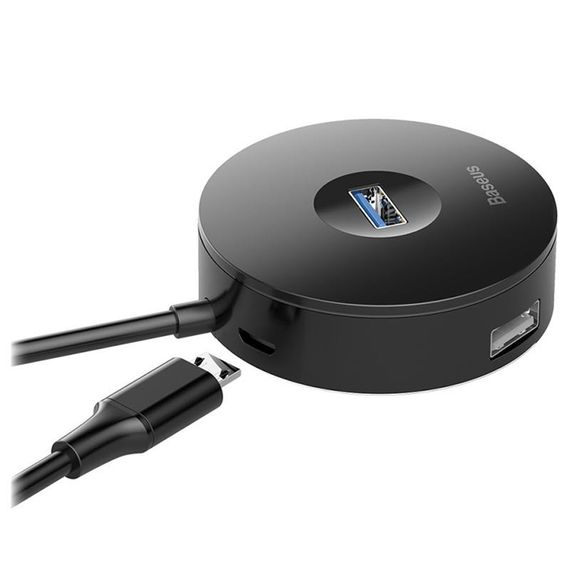 Перехідник HUB Baseus Round Box USB to USB 3.0 + 3USB 2.0 (CAHUB-F) Чорний | Зображення 5