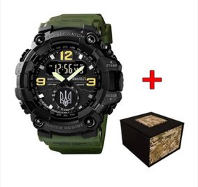 Чоловічий годинник Awarder 004 Тризуб срібло Army Green-Black 1202-0153