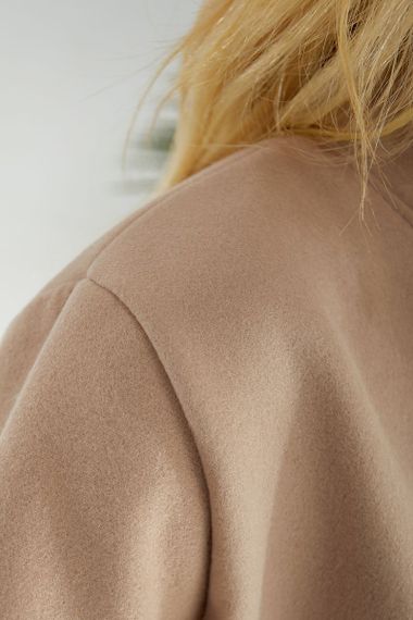 Бомбер женский искусственный кашемир, цвет бежевый, 257R325 | Зображення 7