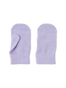 Дитячі демісезонні в'язані рукавиці для дівчаток Name It One size 2-6р Лавандові (25091740)