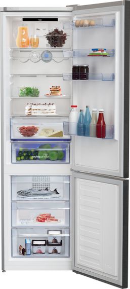 Холод. с нижн. мороз. кам. BEKO RCNA406E35ZXBR, 203х67х60см, 2 дв., Холод.отд. - 253л, Мороз. отд. - 109л, A++, NF, Нерж (RCNA406E35ZXBR) | Зображення 3