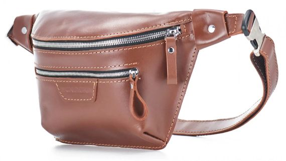 Шкіряна поясна сумка Skin and Skin Bum Bag 30х17х8 см Коньячна (WB05CO)