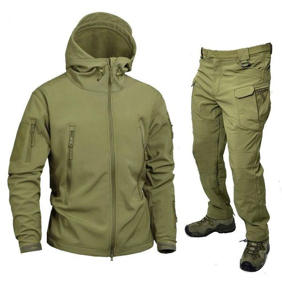 Комплект 3 в 1 Vanguard олива Olive 🇺🇸 Костюм Софт Шел + Термобілизна Esdy + Ботінки Esdy Автошнурівка | Зображення 2