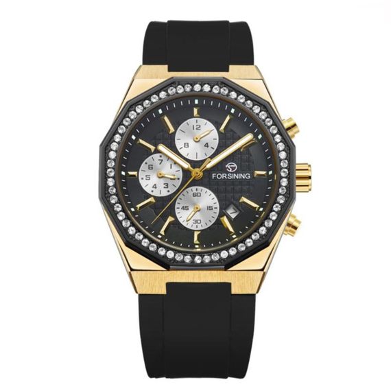 Наручний механічний годинник Forsining 8314 Black-Gold