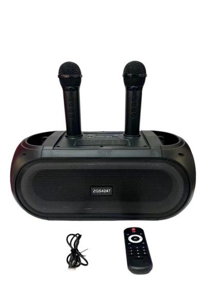 Портативная Bluetooth колонка ZQS4247 16Вт с 2 микрофонами караоке USB TF FM AUX | Зображення 3