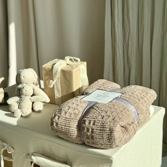 Плед на эко-овчине Dushka Home 21606 150х200 см коричневый