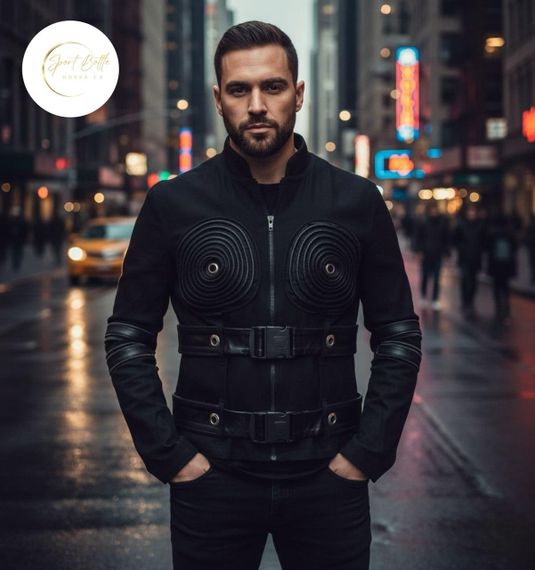 Мужская куртка ANDRE в стиле Cyberpunk / Techwear - Черная, Размер L (Водотталкивающая) | Зображення 1