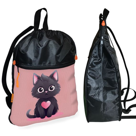 Школьный рюкзак детский с котенком + Сумка для обуви спортивной формы рюкзак-мешок  для мальчика (01704) | Зображення 1
