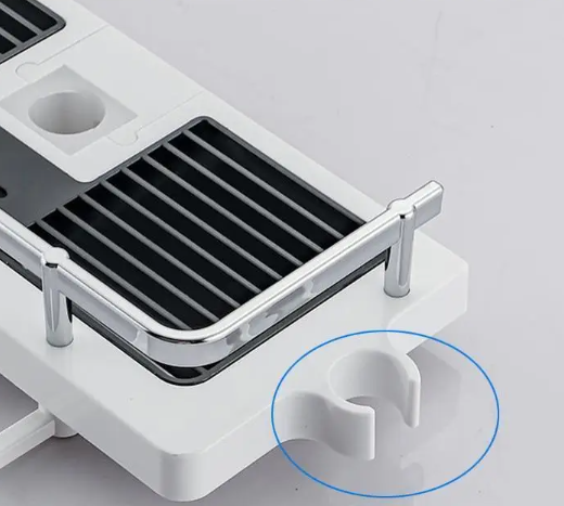 Полиця для ванної кімнати Shower Rack Регульована стійка для душу з тримачем шланга та гачками | Зображення 3