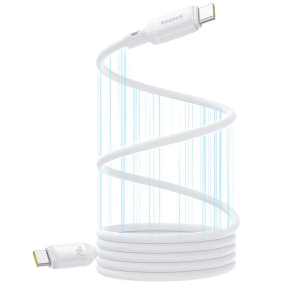 Дата кабель Baseus PicoGo Magnetic Liquid Silicone Type-C to Type-C 240W (1m) (P10376800) Moon White