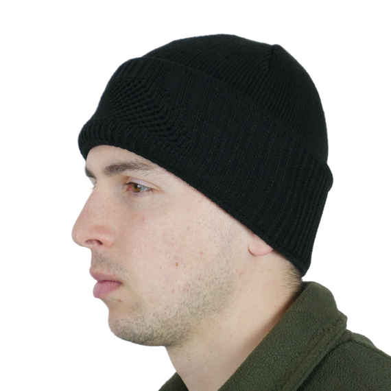 Шапка-балаклава вязаная на флисе черный | Зображення 1