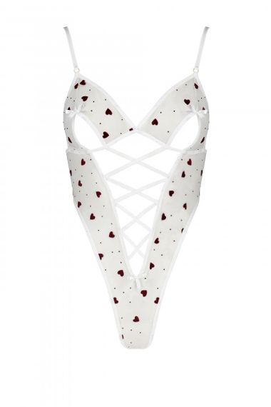 Боді напівпрозоре Passion LOVELIA BODY, Білий, Весільна білизна, L, XL, L/XL | Зображення 4