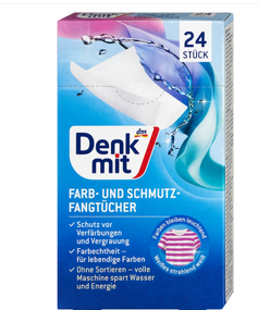 Абсорбувальні серветки для прання Denkmit Farb- und Schmutzfangtücher, 24 шт. (Німеччина)