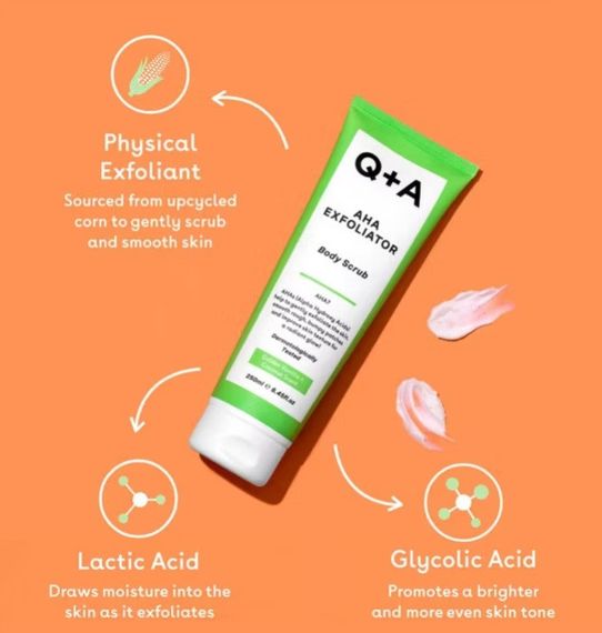 Q+A — AHA Exfoliator Body Scrub — Скраб для тіла з AHA-кислотами — 250ml | Зображення 1