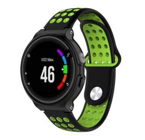 Спортивный ремешок с перфорацией Primo для часов Garmin Forerunner / Approach - Black&Green