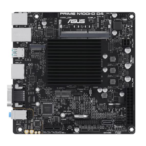 Материнська плата ASUS PRIME N100I-D D4-CSM CPU Intel N100 Quad-Core 2.0GHz 1xDDR4 SO-DIMM D-Sub HDMI DP Com mITX 90MB1F70-M0EAYC