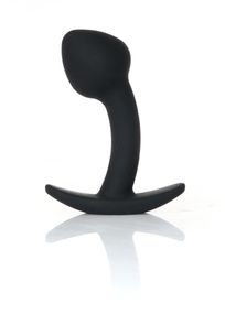 Анальна пробка - Silicone Black Curved Plug S